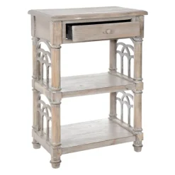 Accent & End Tables-Kirkland's Home Arch Sides Cathedral Side Table Tan