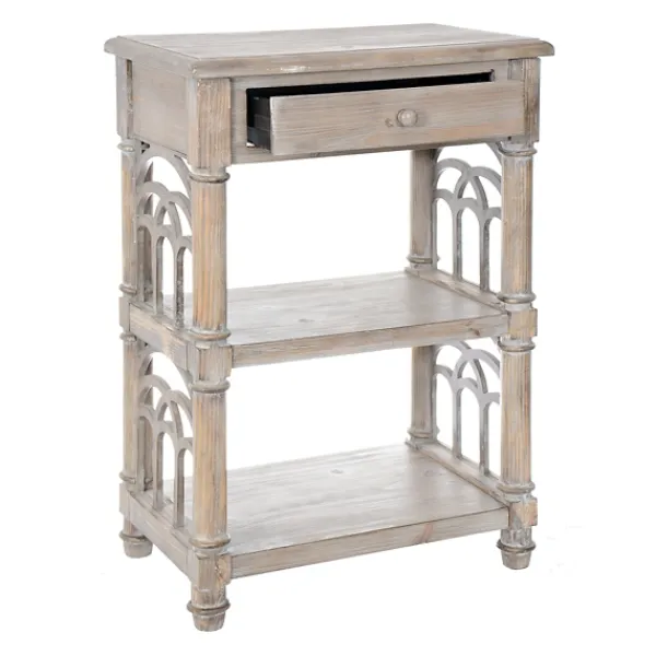 Accent & End Tables-Kirkland's Home Arch Sides Cathedral Side Table Tan