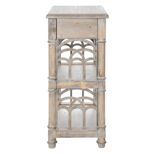 Accent & End Tables-Kirkland's Home Arch Sides Cathedral Side Table Tan