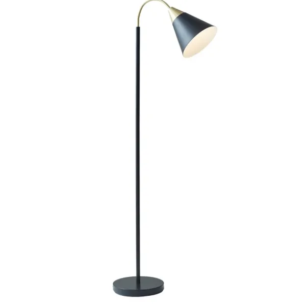 Floor Lamps-Kirkland's Home Arched Cone Shade Floor Lamp Black