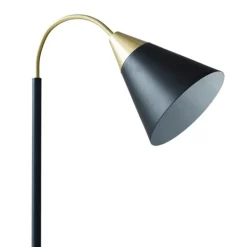 Floor Lamps-Kirkland's Home Arched Cone Shade Floor Lamp Black
