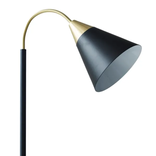 Floor Lamps-Kirkland's Home Arched Cone Shade Floor Lamp Black