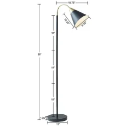 Floor Lamps-Kirkland's Home Arched Cone Shade Floor Lamp Black