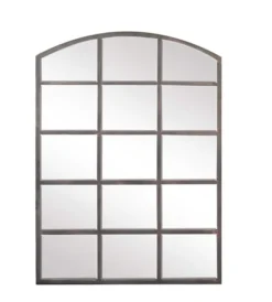 Decorative Mirrors-Kirkland's Home Arched Windowpane Wall Mirror Gray