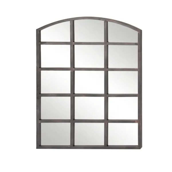 Decorative Mirrors-Kirkland's Home Arched Windowpane Wall Mirror Gray