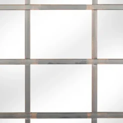 Decorative Mirrors-Kirkland's Home Arched Windowpane Wall Mirror Gray