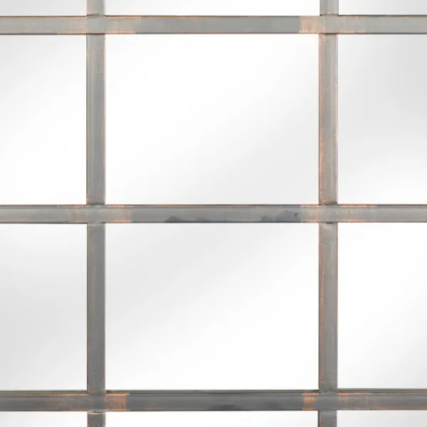 Decorative Mirrors-Kirkland's Home Arched Windowpane Wall Mirror Gray