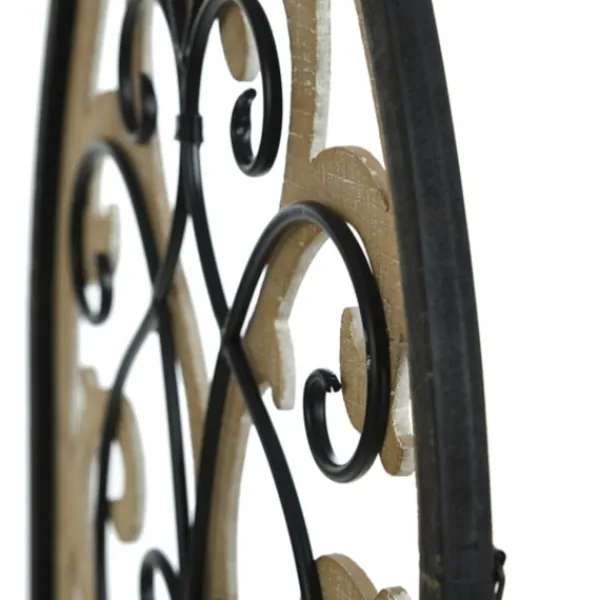 Wall Plaques-Kirkland's Home Arched Wood And Metal Layered Scroll Wall Plaque White/Tan/Black
