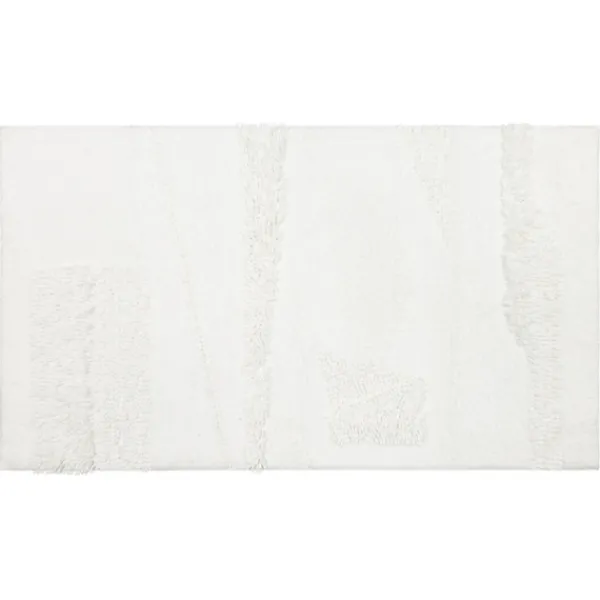 Bathroom Rugs-Kirkland's Home Arctic Asymmetrical Cotton Bath Mat, 60 In. White