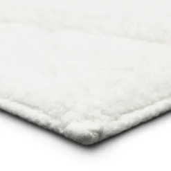 Bathroom Rugs-Kirkland's Home Arctic Asymmetrical Cotton Bath Mat, 45 In. White