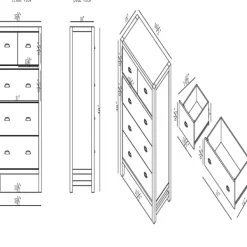 Dressers & Chests-Kirkland's Home Arden Wood 5-Drawer Chest White