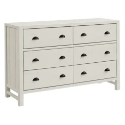 Dressers & Chests-Kirkland's Home Arden Wood 6-Drawer Dresser White
