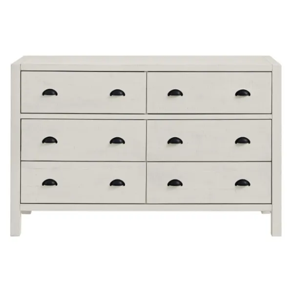 Dressers & Chests-Kirkland's Home Arden Wood 6-Drawer Dresser White