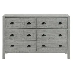 Dressers & Chests-Kirkland's Home Arden Wood 6-Drawer Dresser Gray