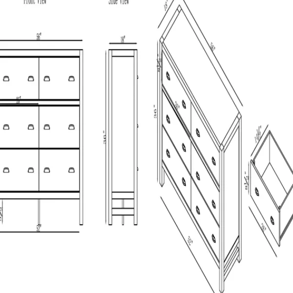 Dressers & Chests-Kirkland's Home Arden Wood 6-Drawer Dresser Gray