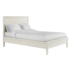 Beds & Headboards-Kirkland's Home Arden Wood Panel Queen Bed White