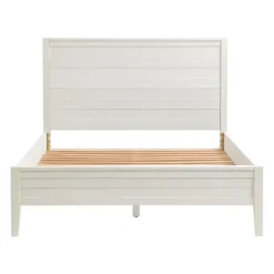 Beds & Headboards-Kirkland's Home Arden Wood Panel Queen Bed White
