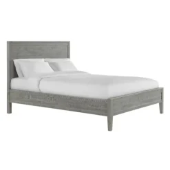 Beds & Headboards-Kirkland's Home Arden Wood Panel Queen Bed Gray