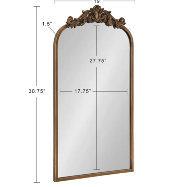 Decorative Mirrors-Kirkland's Home Arendahl Arched Mirror, 19X31 In. Gold