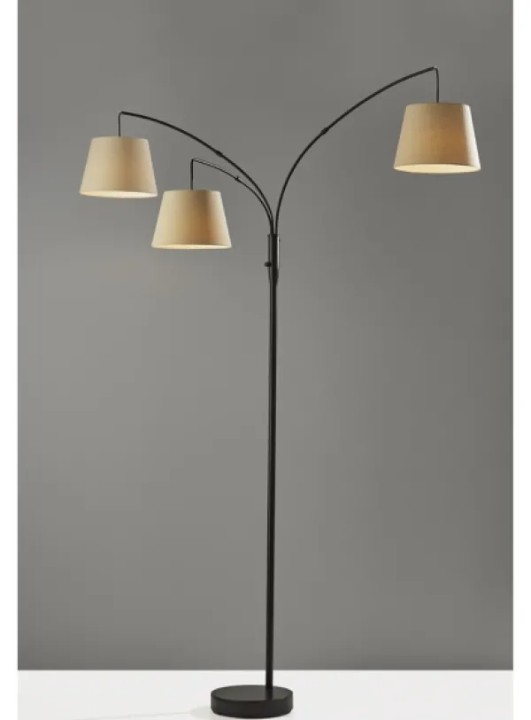 Floor Lamps-Kirkland's Home 3-Arm Arc Floor Lamp Tan