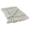 Blankets & Throws-Kirkland's Home Artichoke Herringbone Fringe Throw Green