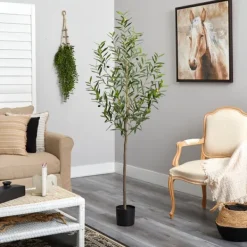 Trees & Topiaries-Kirkland's Home Artificial Fruiting Potted Olive Tree