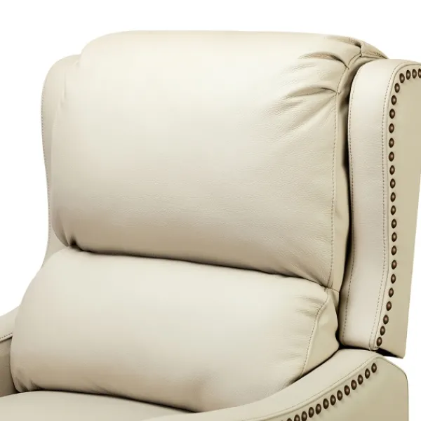 Accent Chairs-Kirkland's Home Arturo Leather Wingback Recliner Ivory