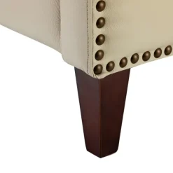 Accent Chairs-Kirkland's Home Arturo Leather Wingback Recliner Ivory