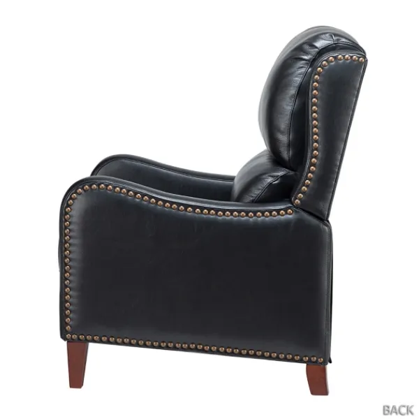 Accent Chairs-Kirkland's Home Arturo Leather Wingback Recliner Black