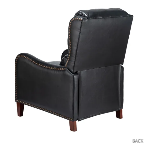 Accent Chairs-Kirkland's Home Arturo Leather Wingback Recliner Black