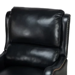Accent Chairs-Kirkland's Home Arturo Leather Wingback Recliner Black