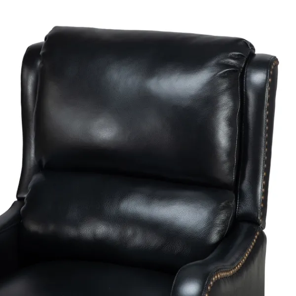Accent Chairs-Kirkland's Home Arturo Leather Wingback Recliner Black