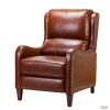 Accent Chairs-Kirkland's Home Arturo Leather Wingback Recliner Brown