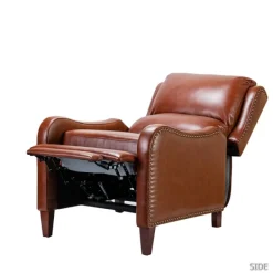 Accent Chairs-Kirkland's Home Arturo Leather Wingback Recliner Brown
