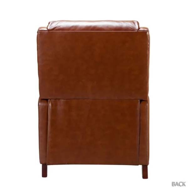 Accent Chairs-Kirkland's Home Arturo Leather Wingback Recliner Brown