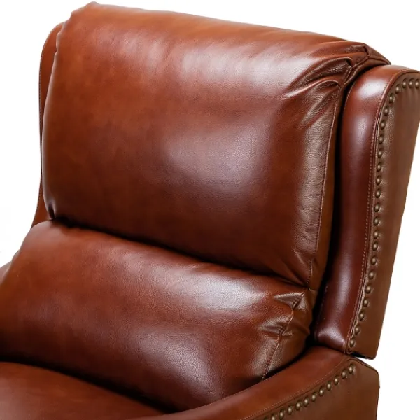 Accent Chairs-Kirkland's Home Arturo Leather Wingback Recliner Brown