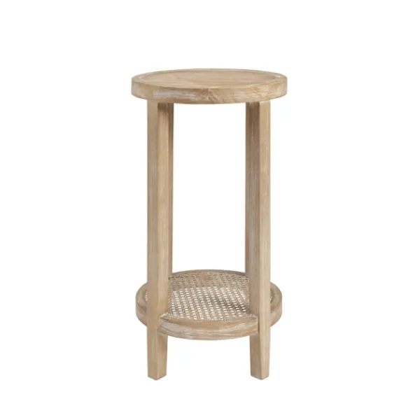 Accent & End Tables-Kirkland's Home Ash Rat Round Martha Stewart Accent Table Tan