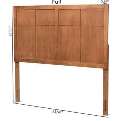 Beds & Headboards-Kirkland's Home Ash Walnut Wood Panel Full Headboard Brown