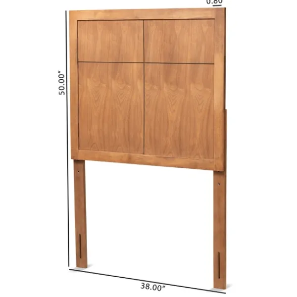 Beds & Headboards-Kirkland's Home Ash Walnut Wood Panel Twin Headboard Brown