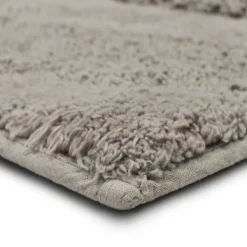 Bathroom Rugs-Kirkland's Home Asymmetrical Cotton Bath Mat, 60 In. Gray