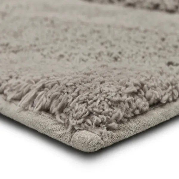 Bathroom Rugs-Kirkland's Home Asymmetrical Cotton Bath Mat, 60 In. Gray