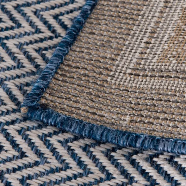 Outdoor Rugs-Kirkland's Home Auckland Chevron Outdoor Area Rug, 6X9 Blue