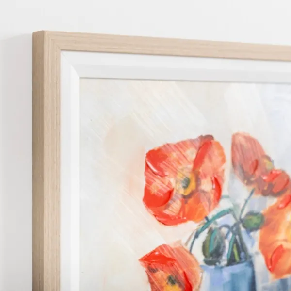 Framed Art-Kirkland's Home August Poppies Framed Art Print Orange/Blue