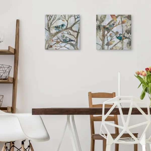Canvas Art-Kirkland's Home Autumn Flight Canvas Art Prints, Set Of 2 Gray/Blue