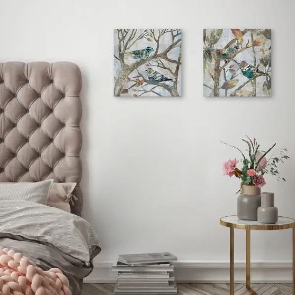 Canvas Art-Kirkland's Home Autumn Flight Canvas Art Prints, Set Of 2 Gray/Blue