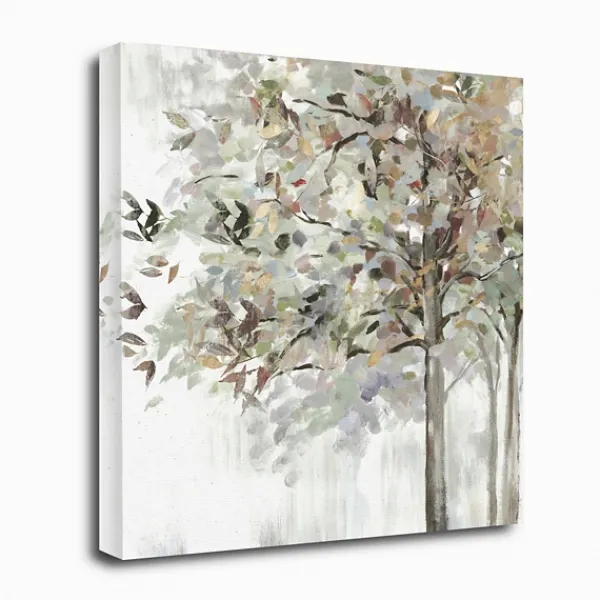 Canvas Art-Kirkland's Home Autumn Leaves Neutral Giclee Canvas Art, 30X30 In. White/Brown