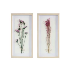 Framed Art-Kirkland's Home Avant Garden Dried Flowers Shadowboxes, Set Of 2 White/Tan/Multi