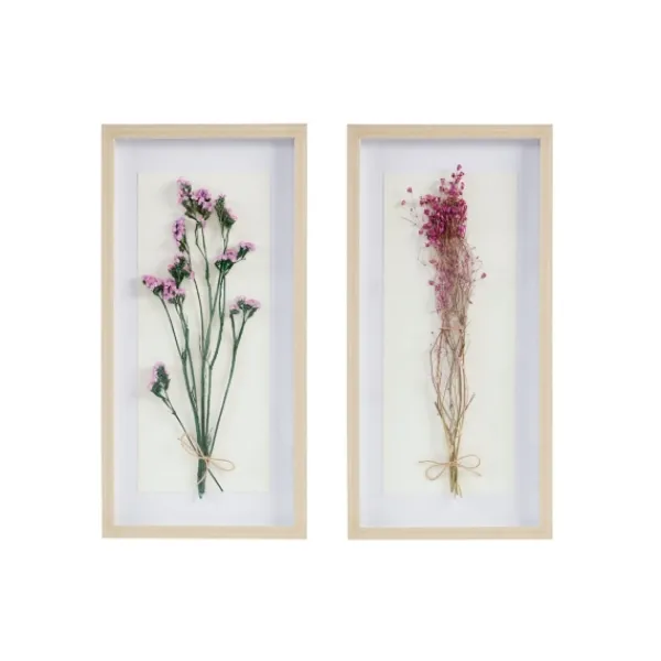 Framed Art-Kirkland's Home Avant Garden Dried Flowers Shadowboxes, Set Of 2 White/Tan/Multi
