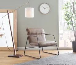 Accent Chairs-Kirkland's Home Axel Espresso Leather Industrial Accent Chair Brown