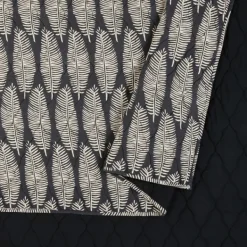 Quilts-Kirkland's Home Ayesha Curry Black And White Leaf Queen Quilt Set Black/White